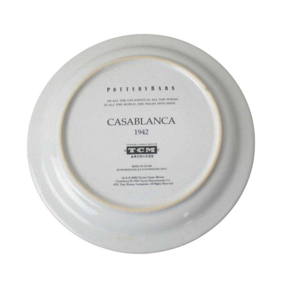Set Of 4 Pottery Barn TCM Archives Movie Poster Plates Casablanca King Kong Sing - Picture 7 of 10